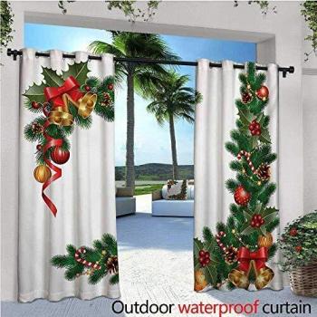 Cortinas de patio homehot con diseño navideño