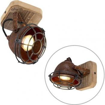 Faretto smart in legno marrone ruggine con lampadina GU10