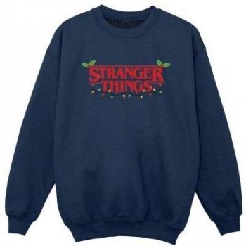 Netflix Boys Stranger Things Christmas Lights Sweatshirt 9-11 Years White