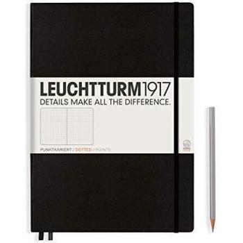 LEUCHTTURM1917 A4+ Master Classic Dotted Notebook, 233 Pages, Black Hardcover