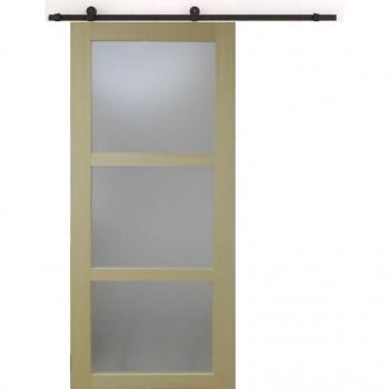 Deslizador Ayous 204x73 mm Madera + Cristal, riel enrollable, 2 carcasas negras sin manilla
