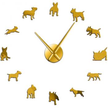 Kreative Wanduhr Bullterrier Mops