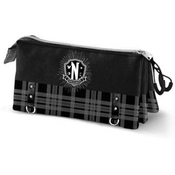 Trousse Triple Mercredi Chains Noir 23 x 11 cm
