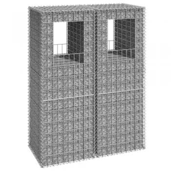 Poteaux de gabion pour jardinière 2 pcs 50x50x140 cm Fer