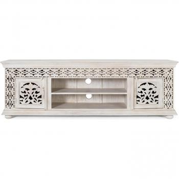 Giner & Colomer TV Stand de Madera Maciza Mango, Finado Blanco – 60×40×180