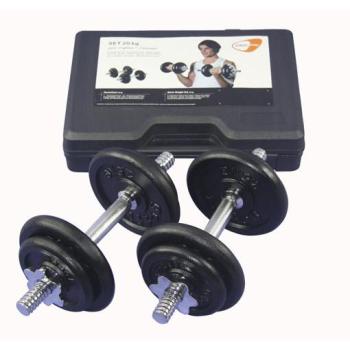 Get Fit Set Manubri 20 kg, Box Plastica, Colore Grigio‑Nero