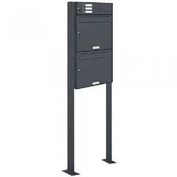 AL Briefkastensysteme 2er Standbriefkasten A4 wetterfest in RAL 7016