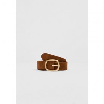 Beige Stradivarius Belt with Oval Buckle 34