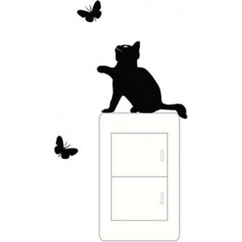 Removable Black Cat Wall Art