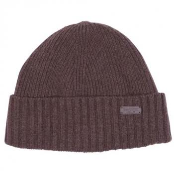 Barbour “Fleck” Mid‑Brown Knit Cap