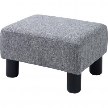 Compact Grey Linen Fabric Footstool Ottoman by HOMCOM