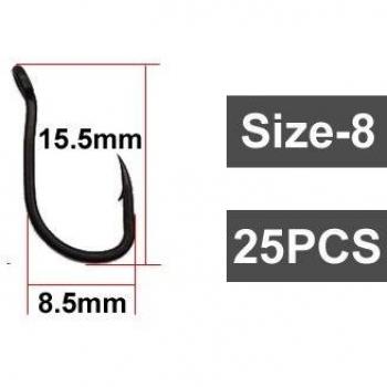 25PCS Curved Carp Fishing Hooks with Lure Accessories