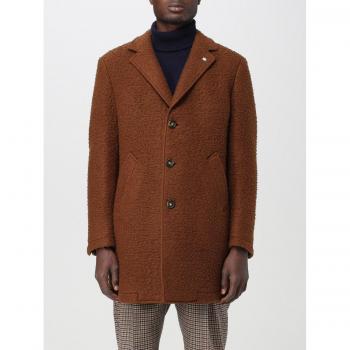Brown Wool Overcoat by Manuel Ritz – XL Male