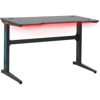 Scrivania Da Gaming Moderna con Luci RGB 120 x 60 cm Nera Doran