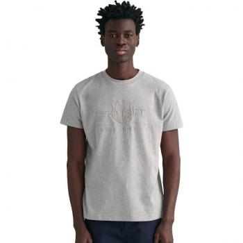 T-shirt GANT Homme Gris Mélange Manches Courtes