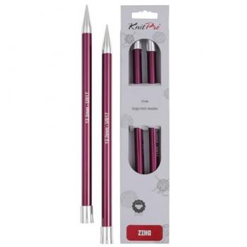 Aiguille à tricoter aluminium coloré 40 cm – 12 mm – Violet foncé – 1 paire