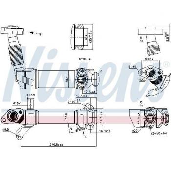 Radiateur de recyclage des gaz d'échappement NISSENS 989281