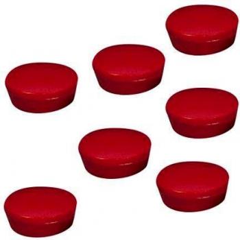 5 Star Office Round Plastic Covered Magnets 20mm Red