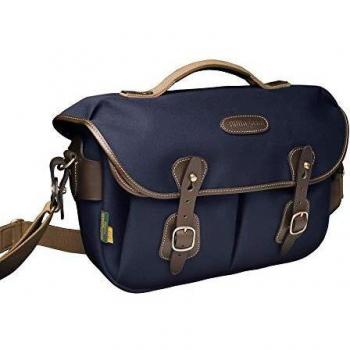 Billingham Hadley Pro 2020 Shoulder Bag in Navy Blue and Chocolate Leather