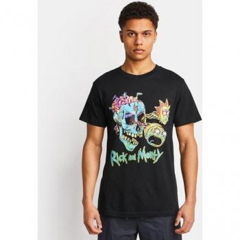 Merchcode Rick & Morty Herren T-Shirt mit Totenkopfaugen