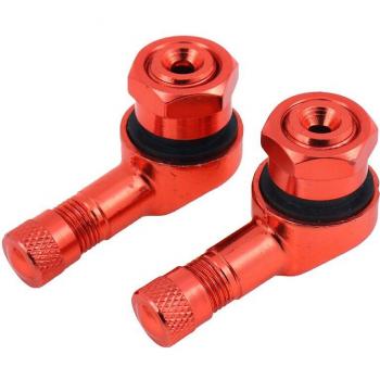 Vástago de válvula CNC en aluminio con ángulo recto 90°, 2 unidades – llanta 10-11,3 mm