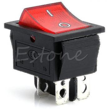 Interrupteur double état KCD4‑201N 250 V avec LED rouge