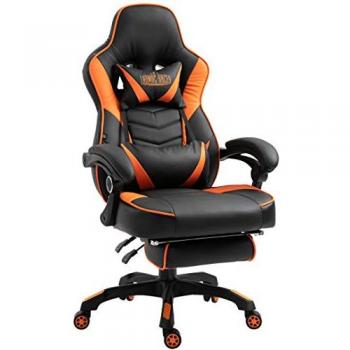 Sedia Gaming Tilos in Similpelle Nero/Arancione