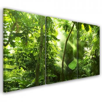 Cuadro en Tres Partes: Bosque Verde 60x40