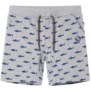 Children's Light Grey Melange Shorts with Drawstring 128