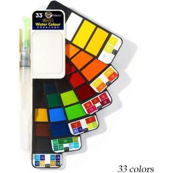 Ensemble de peinture aquarelle 42 couleurs avec pinceau à eau