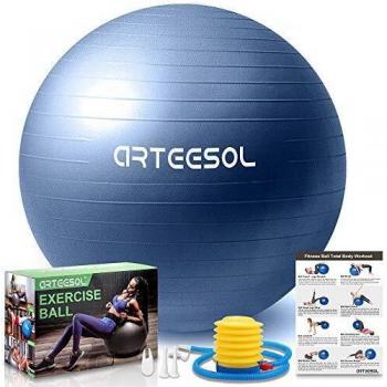 Arteesol Exercise Ball, Pilates Yoga Ball with Quick Pump 65cm Anti-Slip Birthing Ball