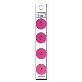 7/8 Pink Slimline Button Collection – 2‑Hole, 4‑Count
