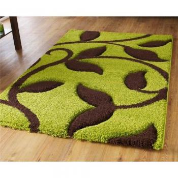 Luxury Green/Brown Machine-Made Rug – 160×220 cm – 100% Polypropylene