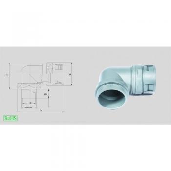 Helukabel 98436 Raccord Tuyau 90° PG21
