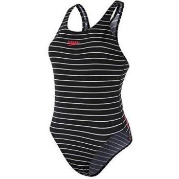 Speedo Women's Black Blue Racer One Piece Swimsuit Size 12