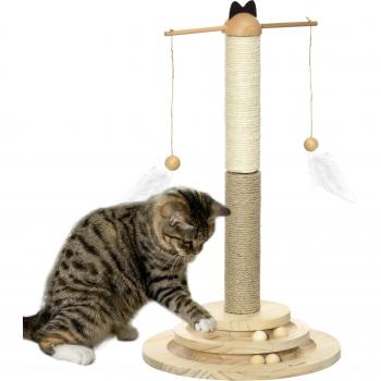 Poste de Arranhar PawHut com Juta e Bolas para Gatos