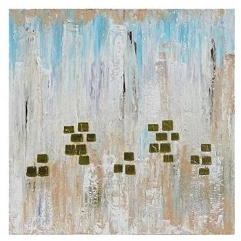Toile abstraite 70x70 cm, marque CARRÉ DORÉ ET BLEU