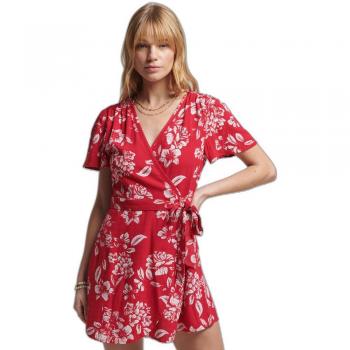 Superdry Mini Vestito Vintage Wrap Rosso L