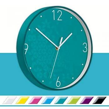 LEITZ Wanduhr WOW, Quarzwerk, eisblau