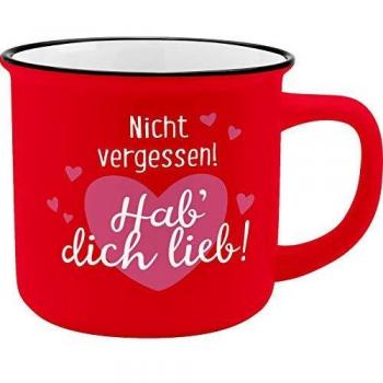 Gruss und Co Kaffeetasse HDL, New Bone China Porzellan, 35 cl, Rot