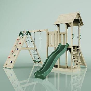 Aire de jeux Polarplay Farö Vert 357 x 364 cm avec balançoire