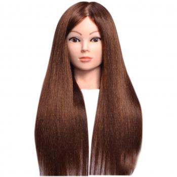 Maniquí de Cabello Real para Estilistas 20 Marrón
