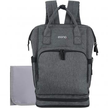 Eono Wickelrucksack Baby Wickeltasche Geräumig Erweitbar mit Wickelunterlage (Blau)