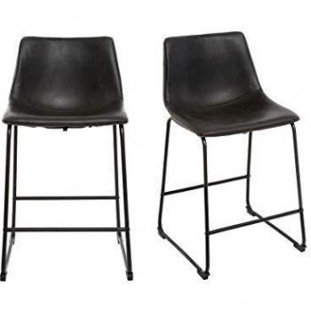 Sgabello da bar vintage 61cm PU nero set di 2
