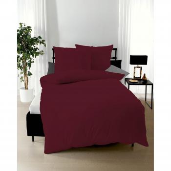 Kaeppel Bettwäsche „Uni“ – rot (Burgunder), Mako‑Satin, 2 Stück, 70 cm x 90 cm