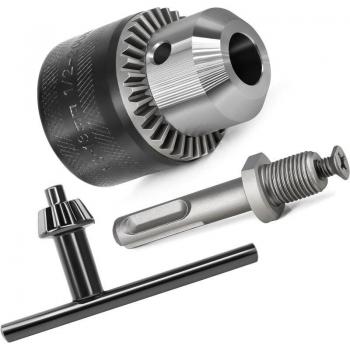 SDS-Plus Drill Chuck Adapter 1.5-13mm 1/2-20 UNC + Wrench Kit