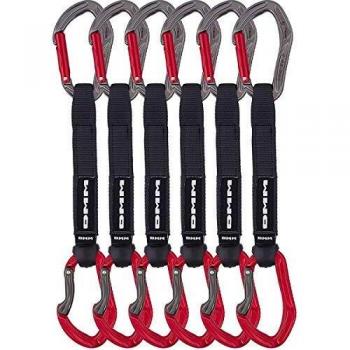 DMM Alpha Sport 6 Pack Rock Climbing Quickdraw Set, Titanium/Red, 12cm, A526RD-12VWP6
