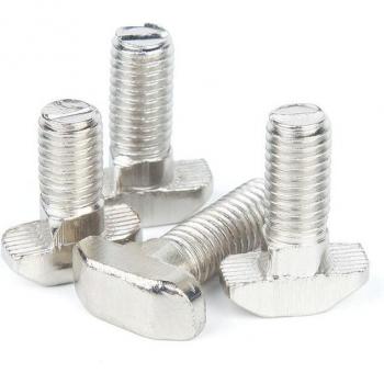 50pcs M5 T Bolts with Optional Hex Flange Nuts