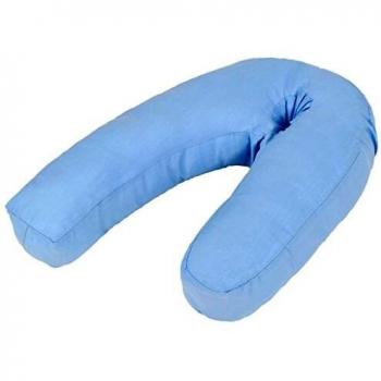 Baby‑Bump Blue J‑Pillow, 54 × (36–43) cm