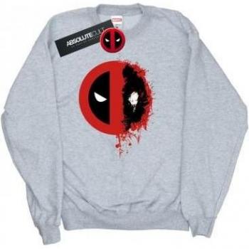 Marvel Damen-Deadpool Split-Splat-Logo-Graues Rundhals-Sweatshirt
